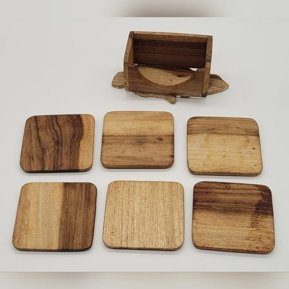 Jamaica Wooden Handmade Coasters set of 6​​​